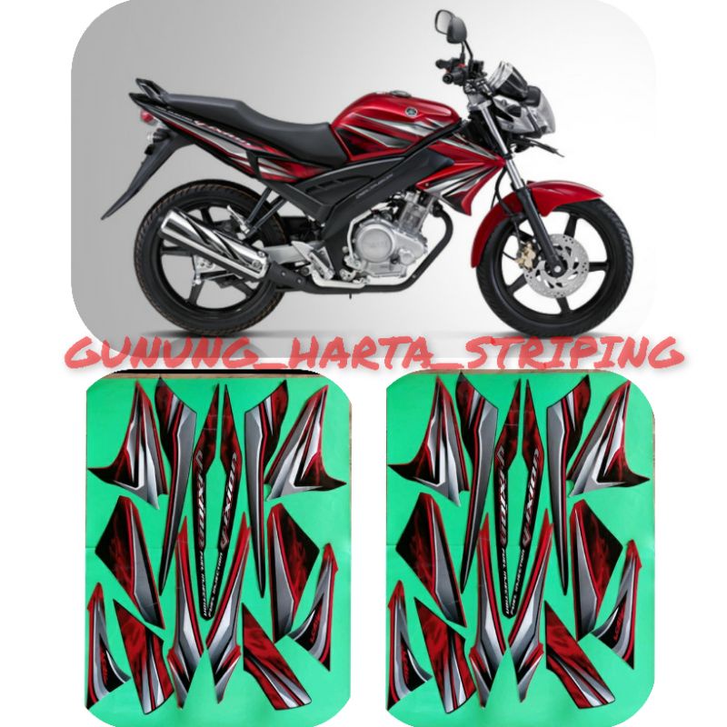 Striping Stiker Lis Les Body Motor Yamaha Vixion Old 2010- 2012 Full Set Motif Standar Original Warn