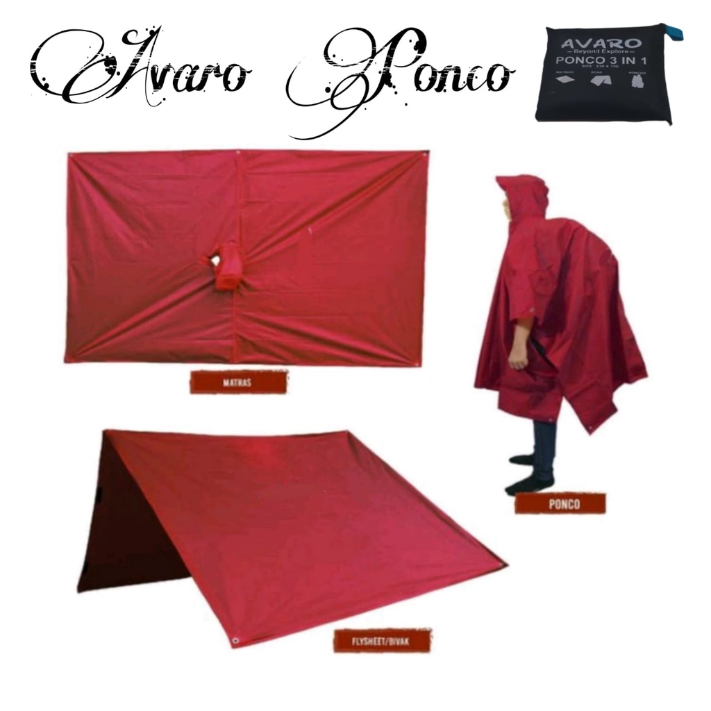 PONCO JAS HUJAN AVARO 3 IN 1 FLYSHEET /MATRAS/ RAINCOT