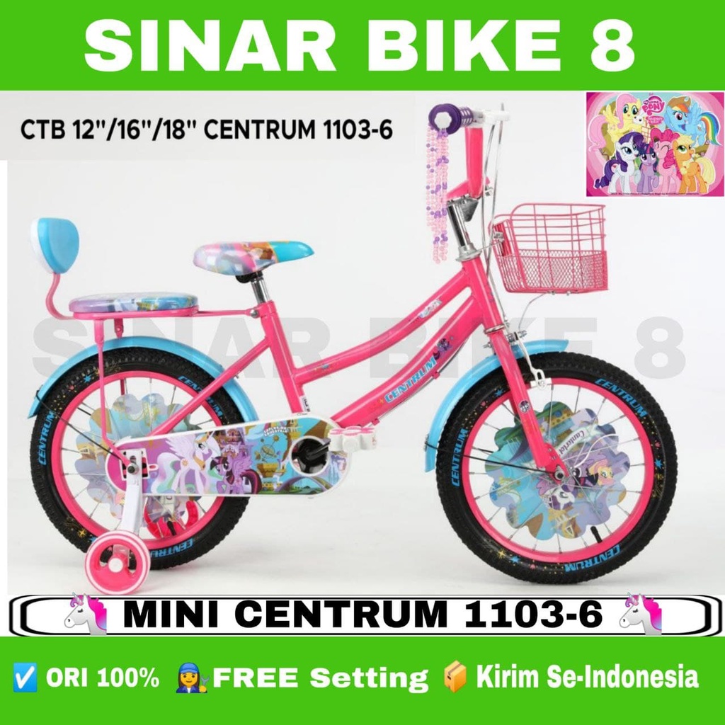 Sepeda Anak Perempuan Mini CENTRUM CT 1103 6 Ukuran 16 &amp; 18 Inch