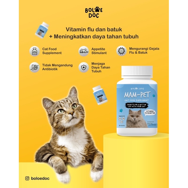 Boloedoc SUPPLEMENT FLU KUCING (flu dan batuk) Vitamin Kucing ecer