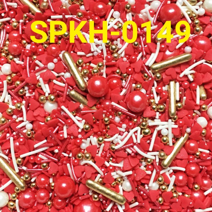 

SPKH-0149 SPRINKLES SPRINKLE SPRINKEL 500GR MUTIARA MIX MERAH EMAS PROMO TERBARU