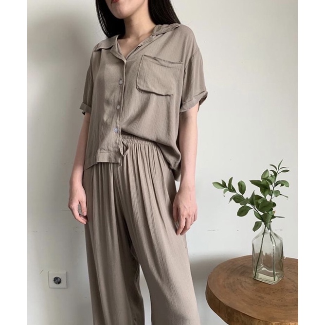 Claire Homewear Set | Rayon Crinkle Comfy Set-2