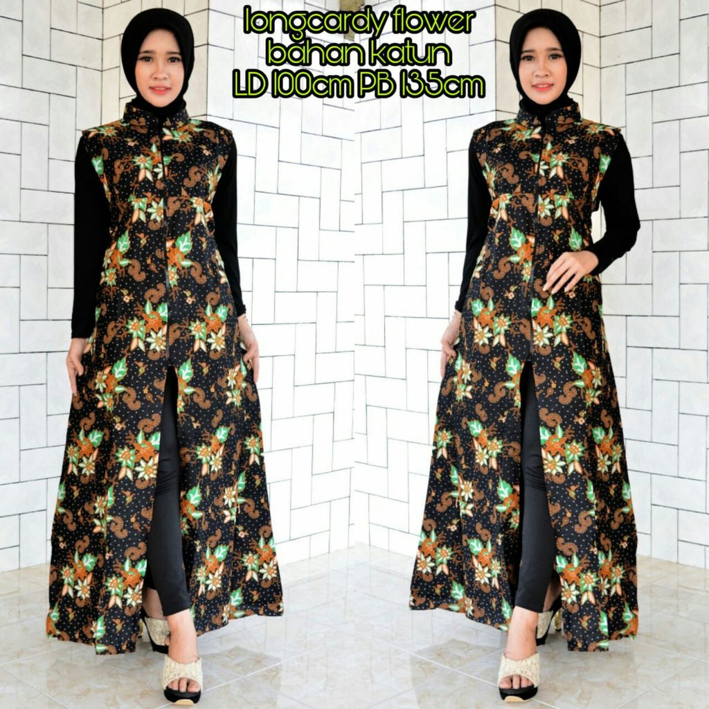 GROSIR BATIK LONGCARDI FLOWER