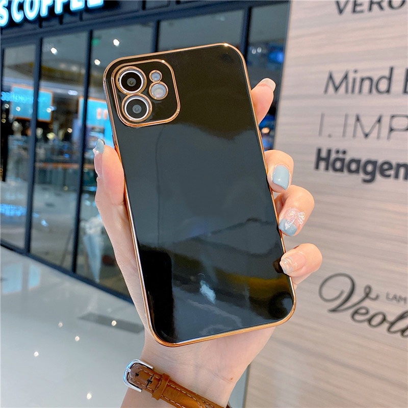 Case Electroplating Warna Polos Untuk IPhone 7 8plus 11 12 Pro Max I Xs Max Xr X Csd