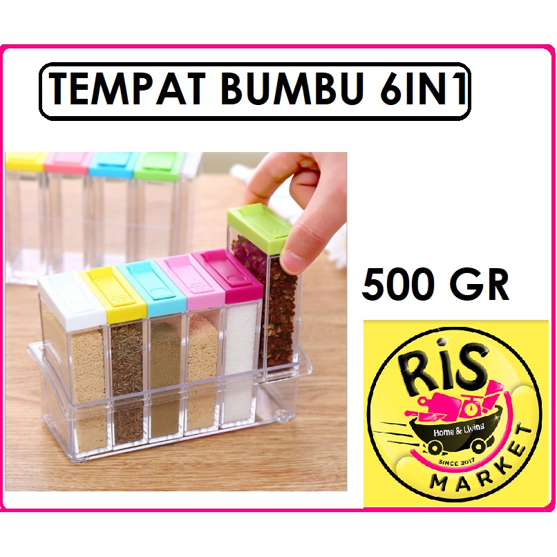 TEMPAT RAK  BUMBU  SEASONING SET 6IN1 6 IN 1 TEMPAT 