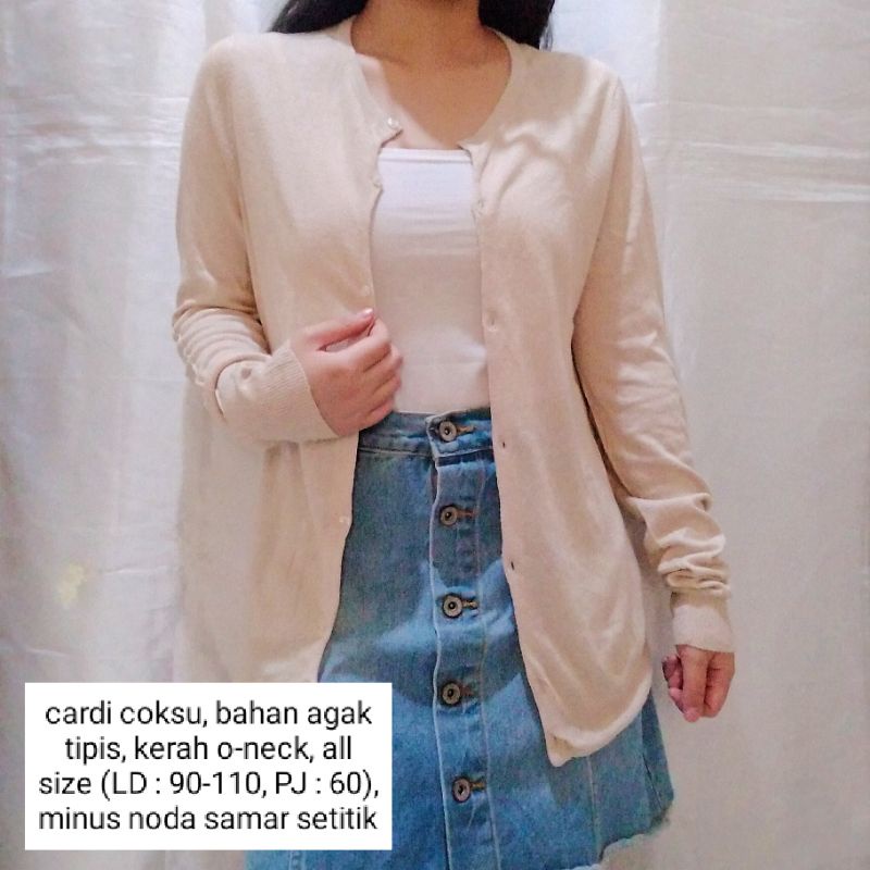 NEW STOCK‼️THRIFT Cardigan Vest Rajut Premium Pastel Kepang Cable Branded Academia Ketupat Argyle Murah-cardi coksu tipis