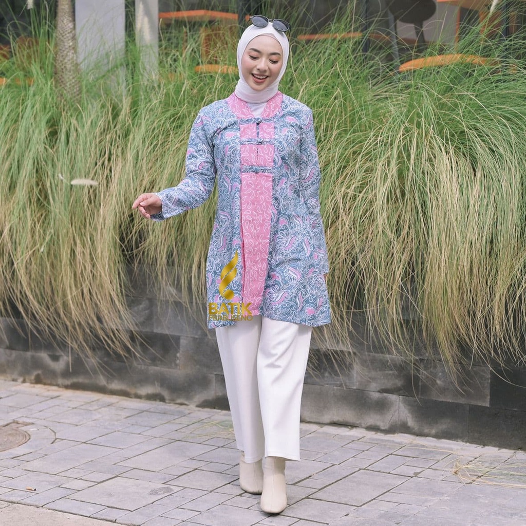 BAJU KEMEJA BATIK WANITA Prabuseno - PATMARINI Tunik Batik Wanita Lengan Panjang