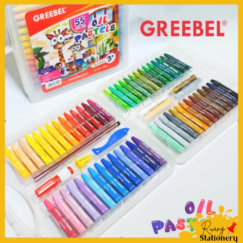 

Oil Pastel / Crayon by GREEBEL 55 / 48 / 36 / 24 / 18 Warna PP Case