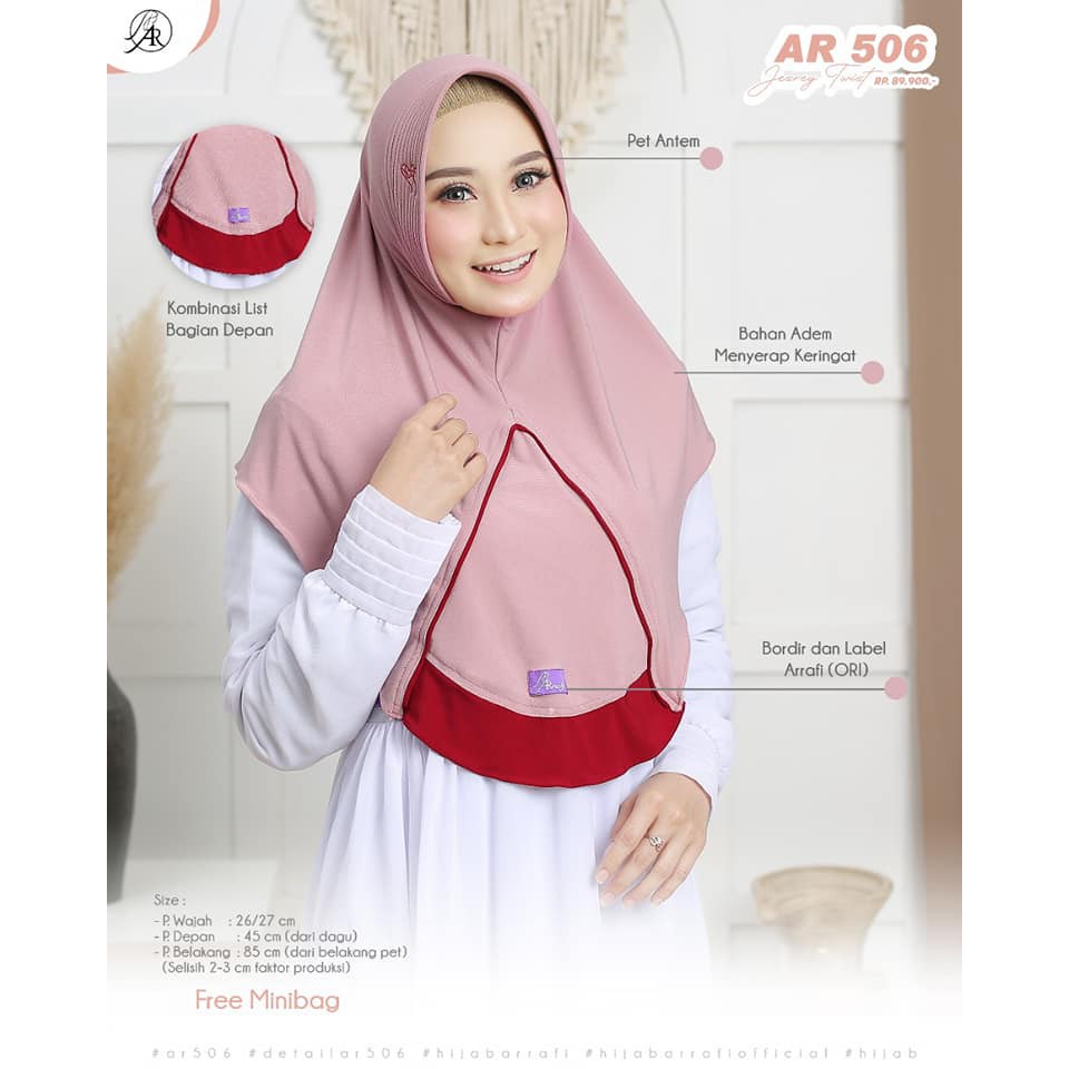 Hijab Arrafi Terbaru 2022 Ori | Jilbab Arrafi Terbaru 2021 Ori AR 506 | Hijab Arrafi Terbaru Jilbab Simple Hijab Daily by Ar Rafi | Kerudung Arafi Terbaru 2022 ORI-3