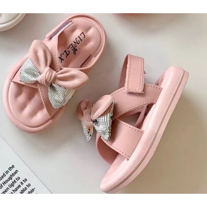 sendal anak jelly,sendal sepatu perempuan,LINE.T.X pariasi pita