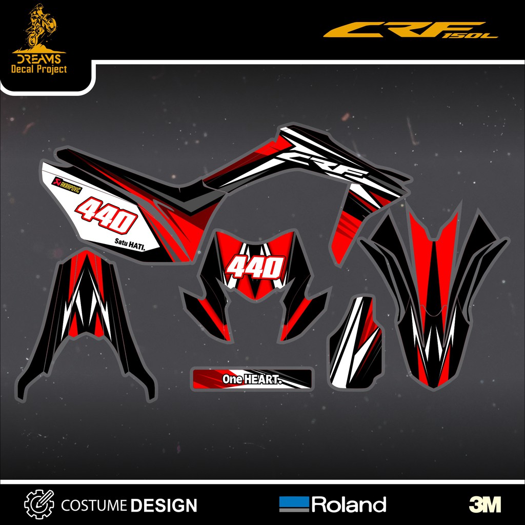 Decal CRF 150L Red Black white