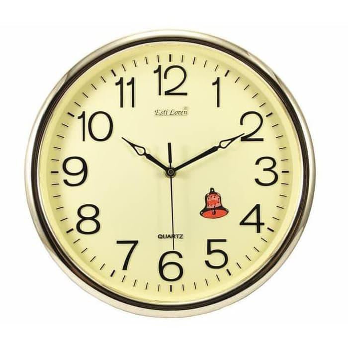 Jam Dinding Esti Loren Melody Striking Bunyi Musik Diameter 32cm - Gol