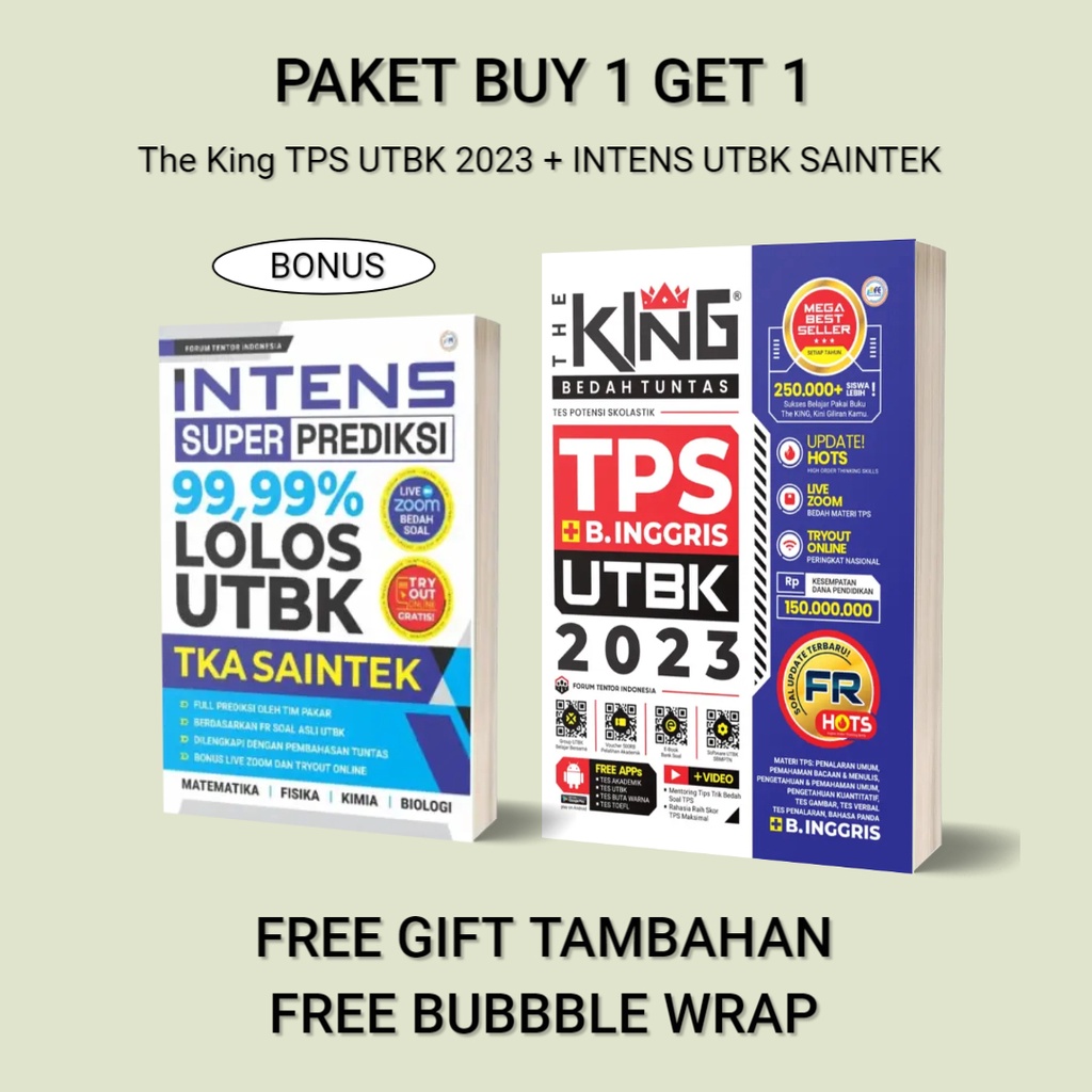 The King SBMPTN 2023 The KING SBMPTN SAINTEK 2023 THE KING SBMPTN SOSHUM 2023 THE KING TPS UTBK 2023 BUKU SBMPTN 2023-TPS + INTENS SAINTEK