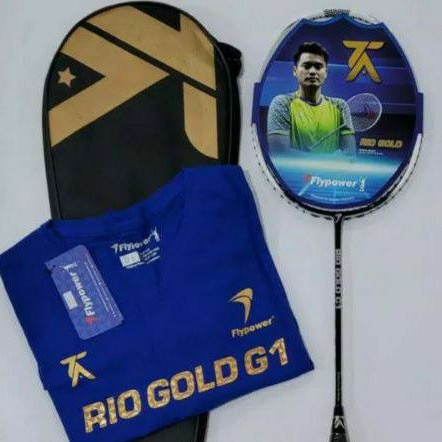 Rio/gold/c1/flypower/raket/badminton/bulutangkis/original/c 1