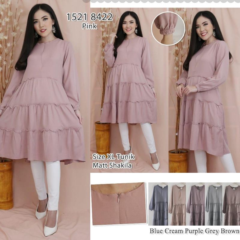 Long Tunik  Polos Jumbo Mexicola Bahan Shakila