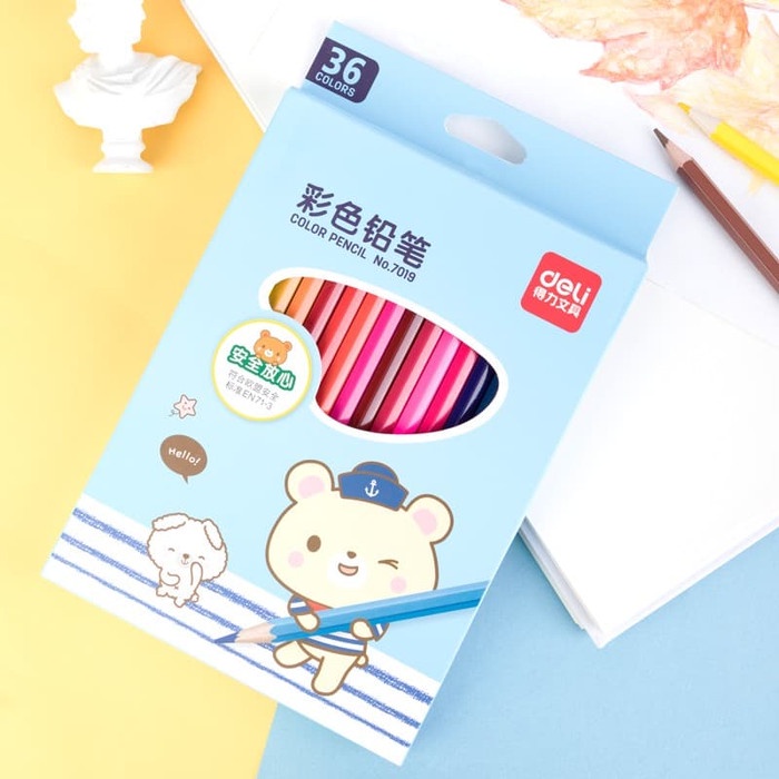 

WARNAPENSIL- DELI PENSIL WARNA 36C WARNA CERAH, BENTUK HEXAGONAL 7019 - 12 PCS -PENSIL WARNA
