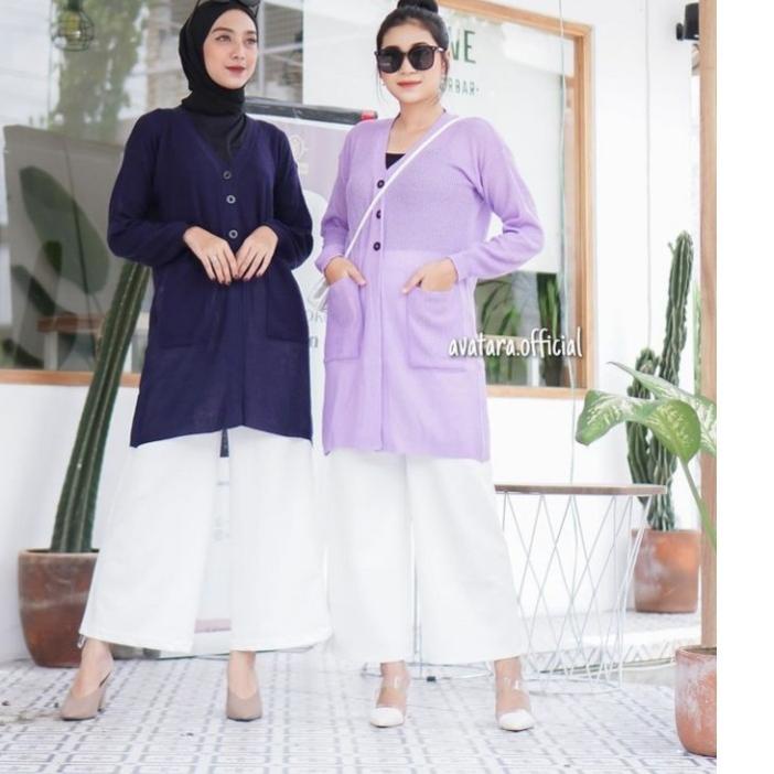 ☋ Cardigan LONG KANCING 3 l Cardigan Rajut l Sweater Rajut l Pakaian Rajut Wanita l Rajut Keren Mura
