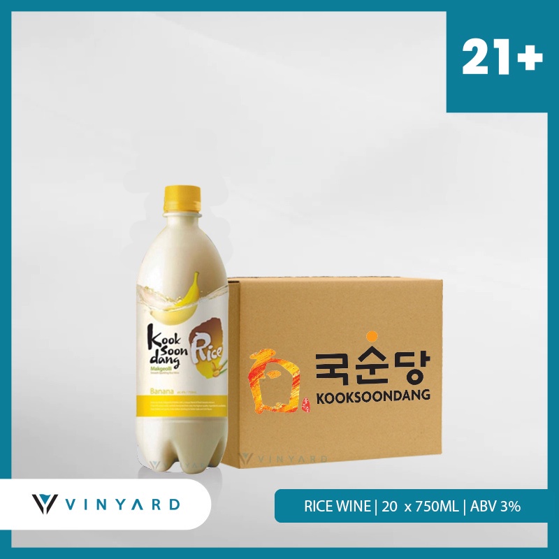 1 Dus Free 1 Dus KookSoonDang Makgeolli Banana Rice Wine 750 ml ( Khusus Pengiriman Instant )