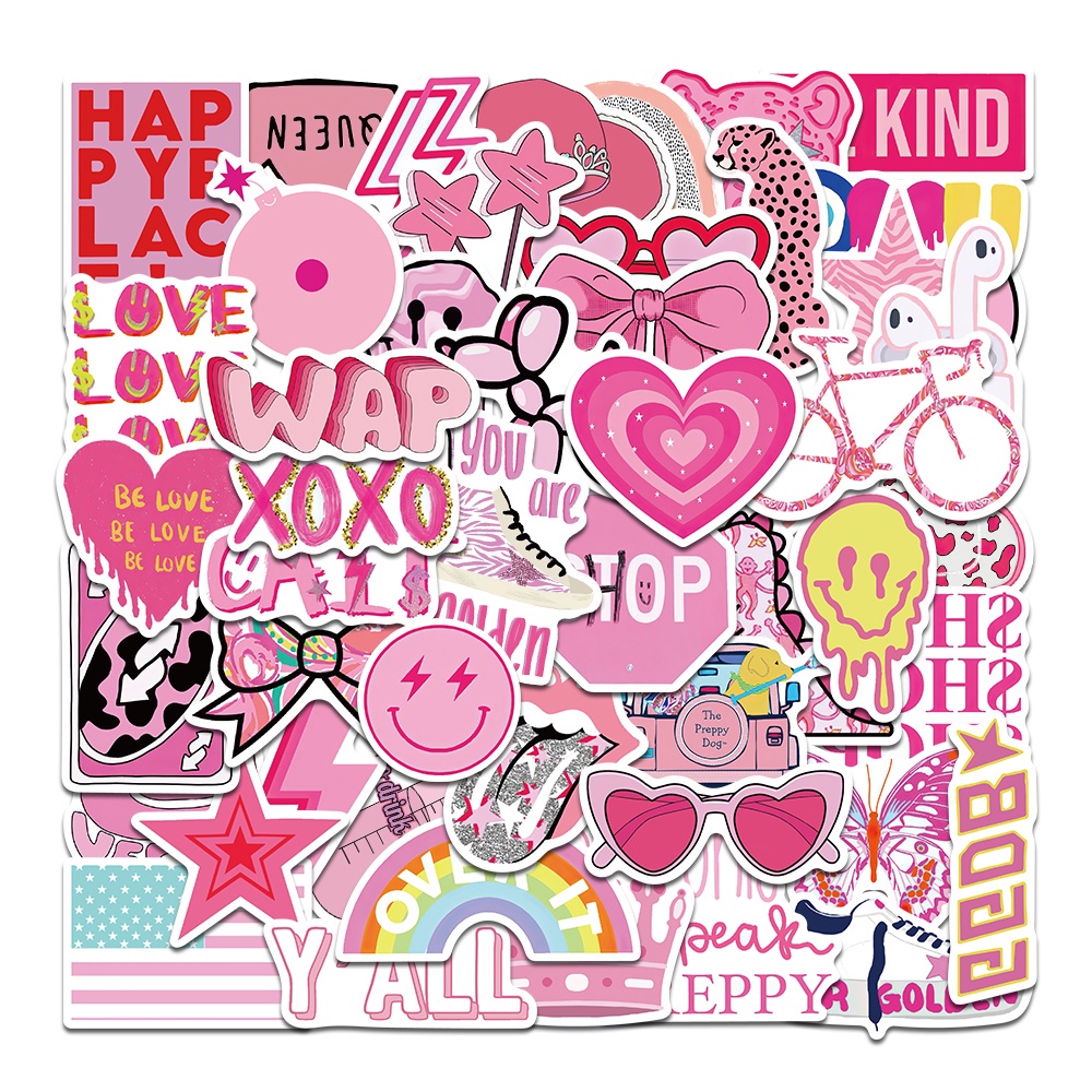 

Stiker Graffiti Kartun Warna Pink isi 25 pcs