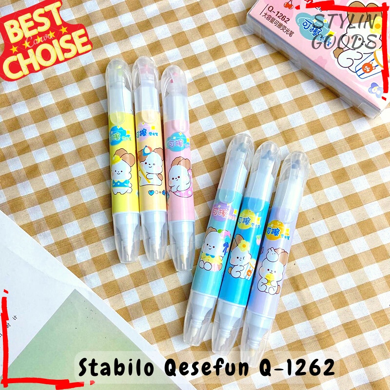 

HIGHLIGHTER ERASEABLE QESEFUN Q - 1262 BISA DIHAPUS GAMBAR KELINCI ALAT TULIS FANCY VIRAL TERBARU