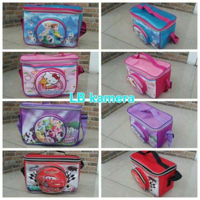 Tas Bekal Serbaguna Selempang Model Kamera My Little Pony / Thomas / Mickey Mouse