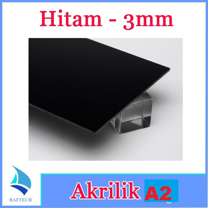 Akrilik A2 Lembaran 3mm Acrylic 3 mm Hitam Pekat Marga Cipta