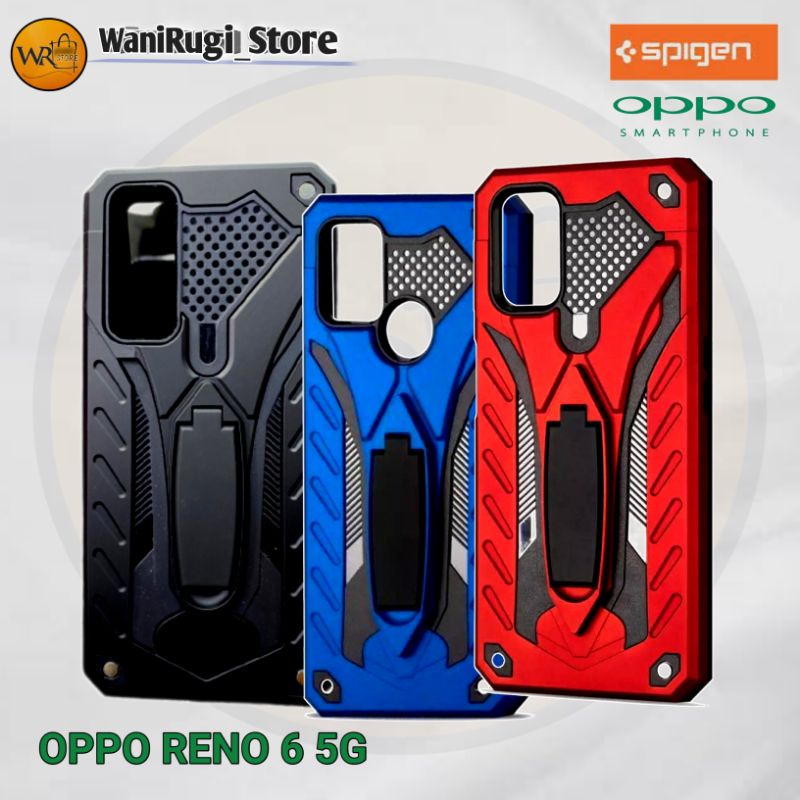 Casing Hardcase Oppo Reno 6 5G Bahan Tebal With Standing