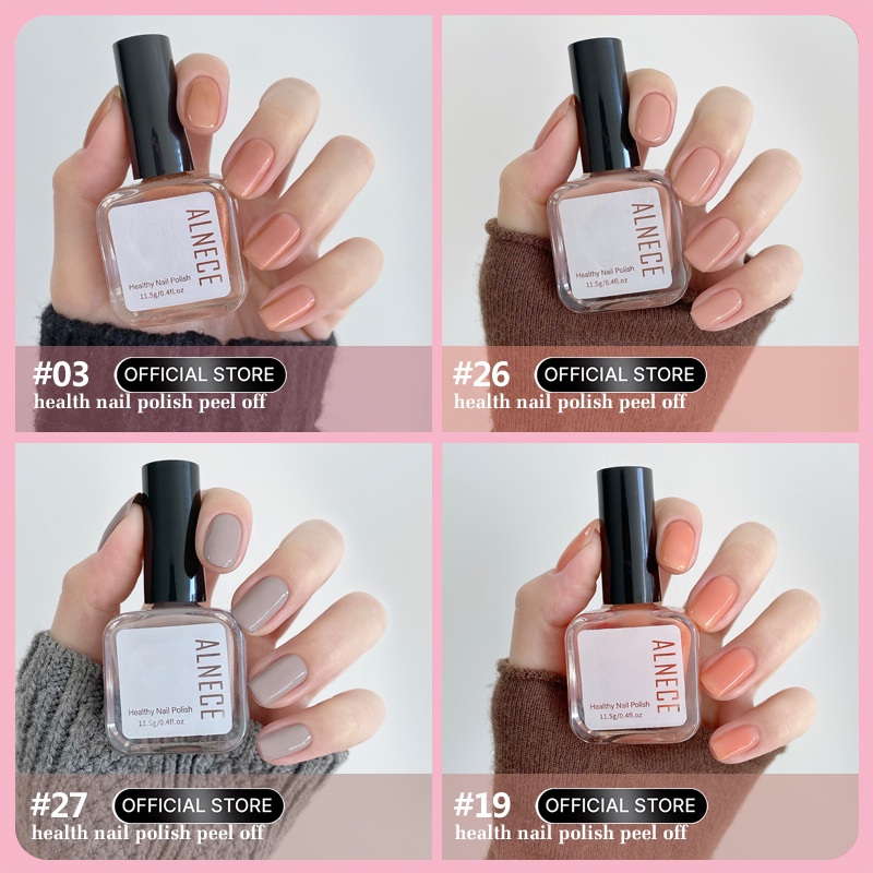 (COD) ALNECE KUTEK PEEL OFF Muslimah HALAL Merah Maroon KUTEKS  Gel Nail polish Nude series