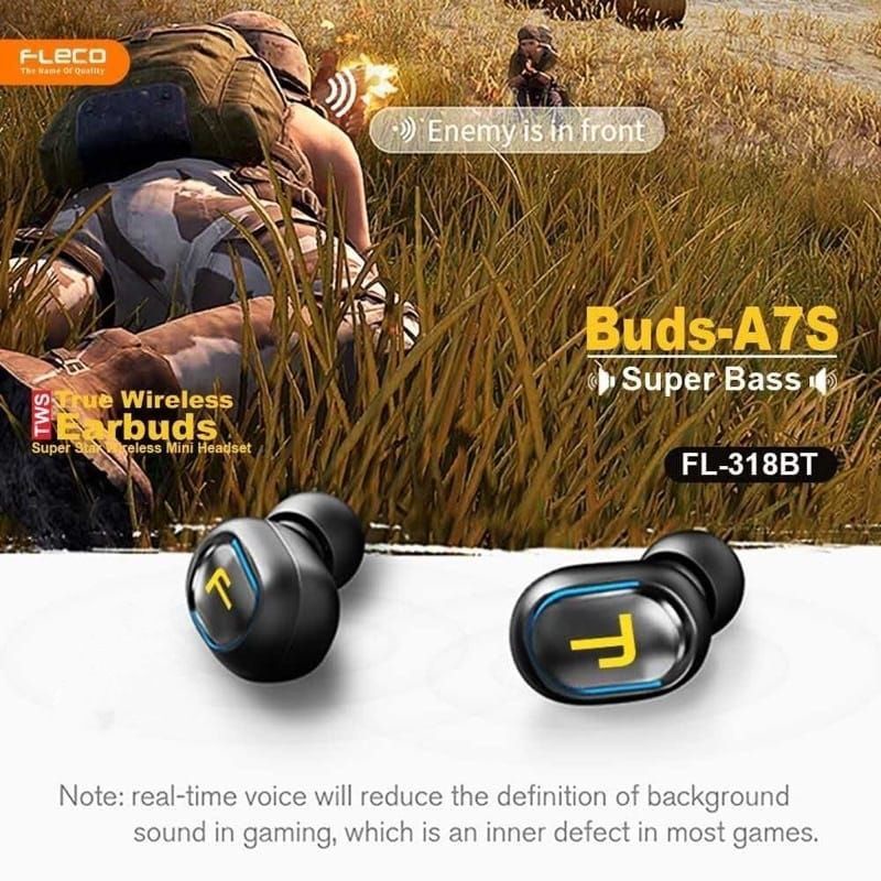 Headset Wireless Fleco FL-138BT TWS A7S suara mega bass dan jernih