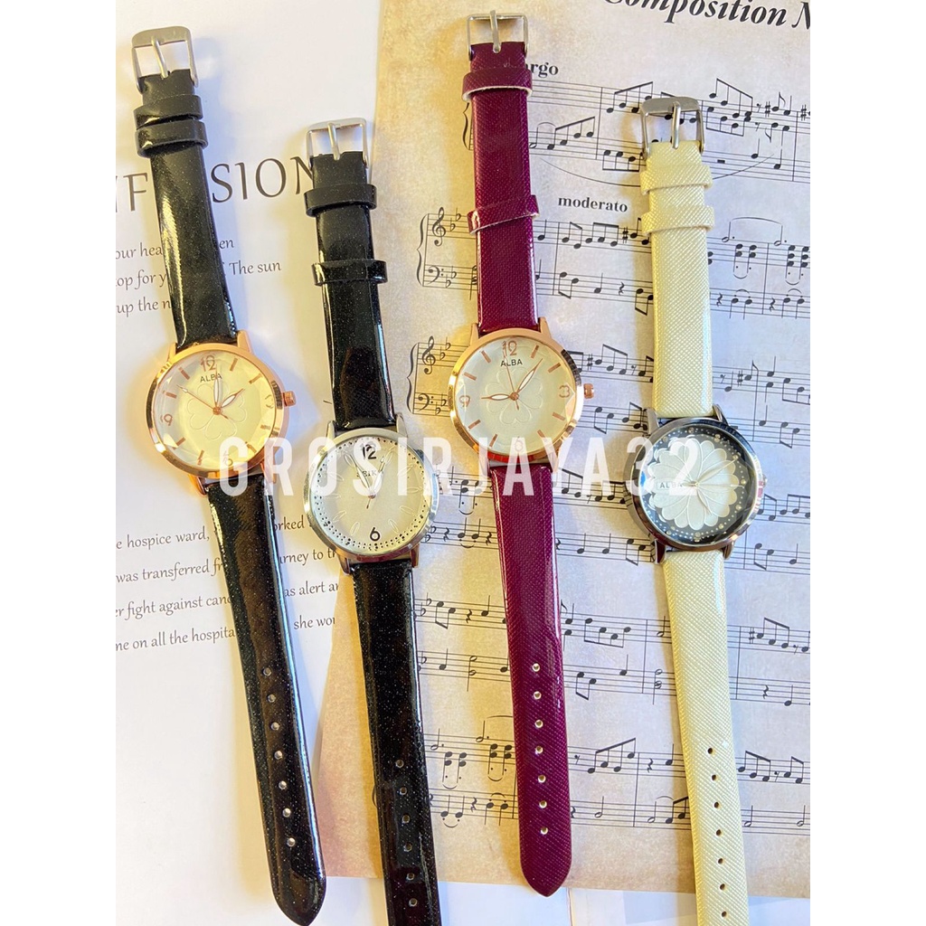 JAM TANGAN WANITA ALB SANDRINA STRAP KALEP SINTESIS PU ANALOG WATCH