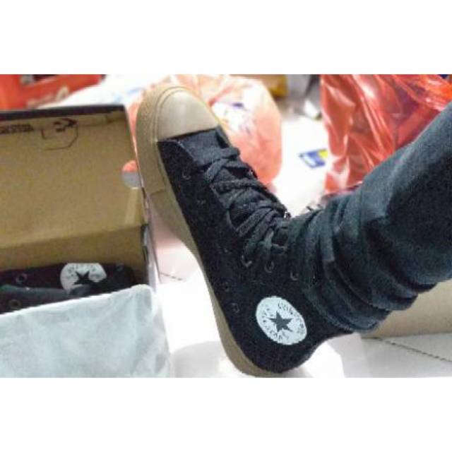 Sepatu Converse CT GUM HIGH BLACK HITAM SNEAKERS SEKOLAH KERJA KULIAH KADO HADIAH ULTAH COWOK CEWEK