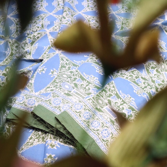 (Alisha Batik) Kain Batik Katun Soft Print Lasem Biru Hijau