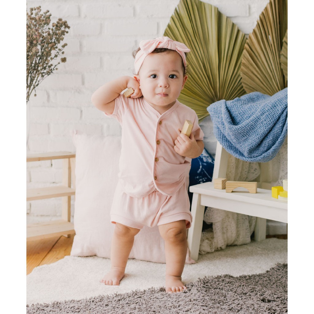 Kottonville Jumper Bayi Jun Short Sleeves Sets Blush CBKS