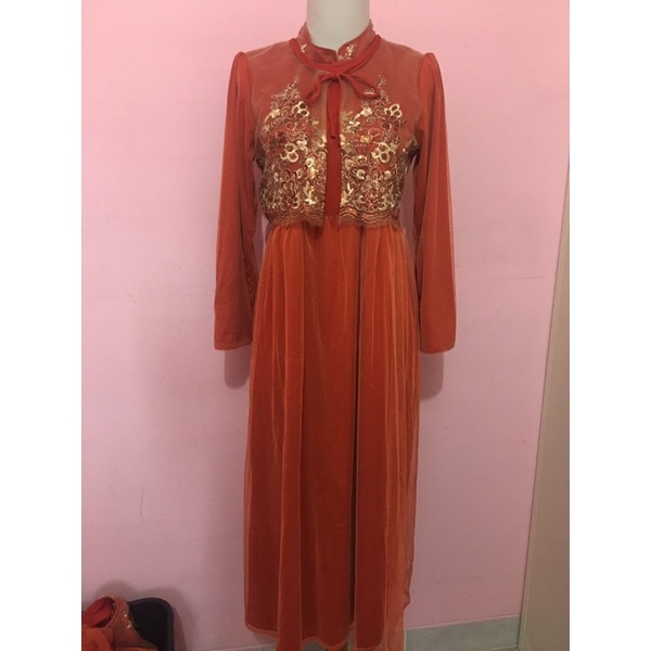 dress brokat | gaun pesta | baju kondangan | preloved baju | preloved dress