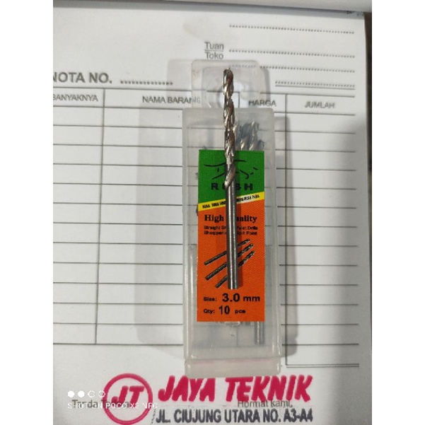 mata bor besi dan kayu 3.0 mm harga satuan/pc