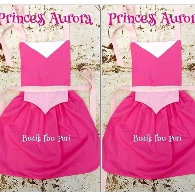 Apron Aurora Celemek Kostum Souvenir Disney Princess Dewasa dan Anak
