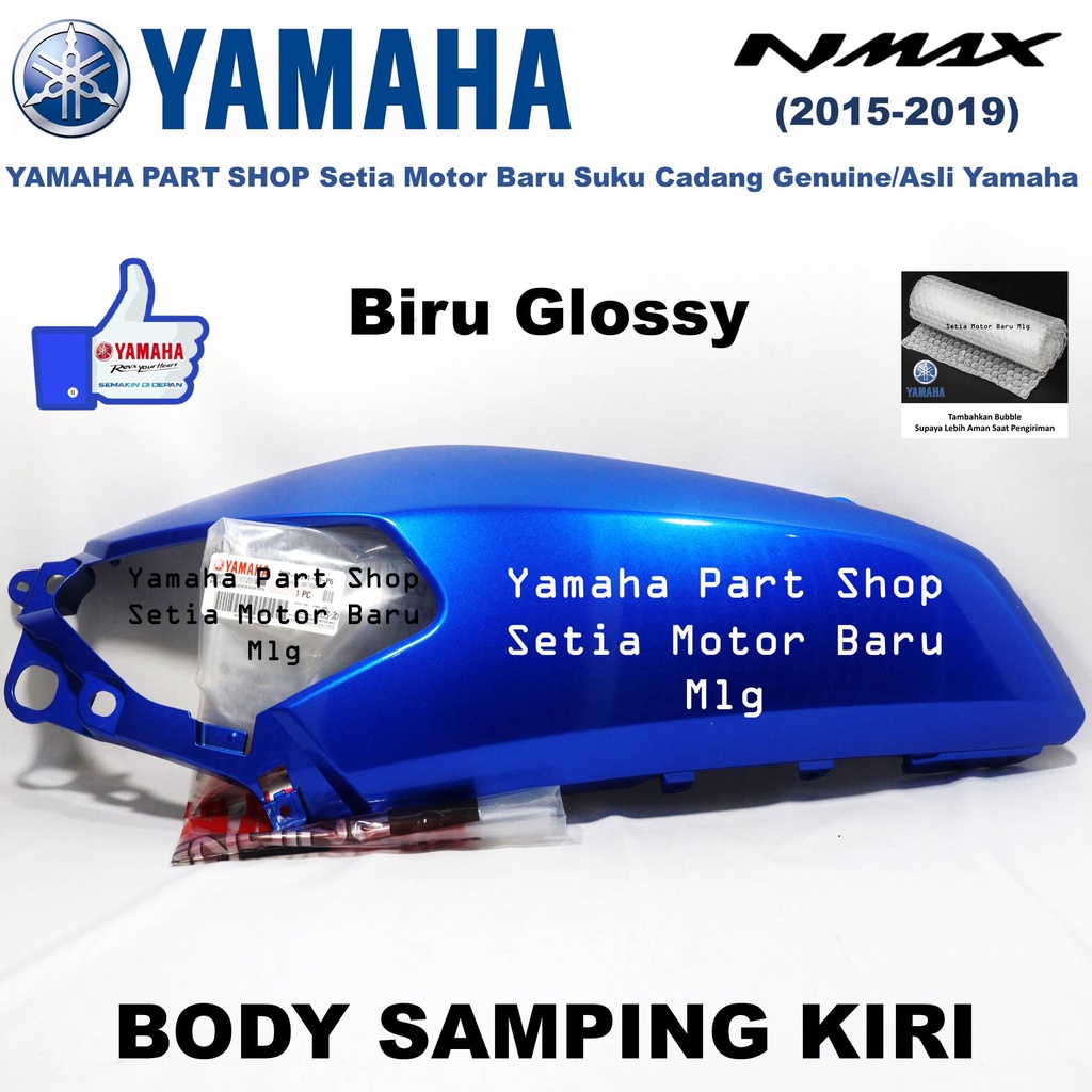 Cover Side Bodi Body Samping Biru Glossy Vivid Purplish Blue Kiri N Max Nmax Old Asli Yamaha