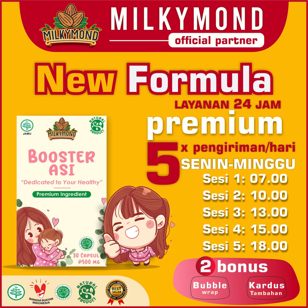 Promo Pelancar Asi Booster Milkymond Habbatussauda | Soya | Kelor | Katuk | Fenugreek Ibu Menyusui