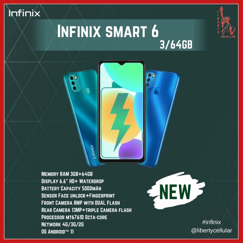 infinix smart 6 2 32   3 64 garansi resmi