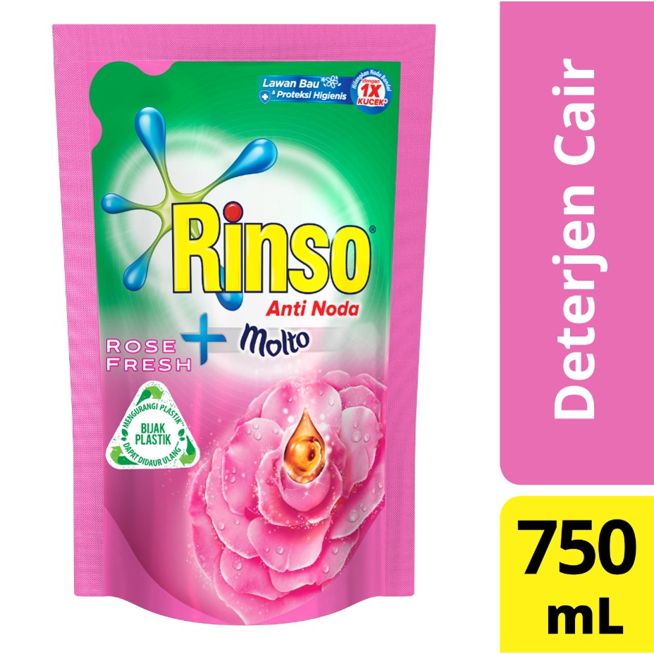 RINSO Molto Rose Fresh Deterjen Cair 750 ml
