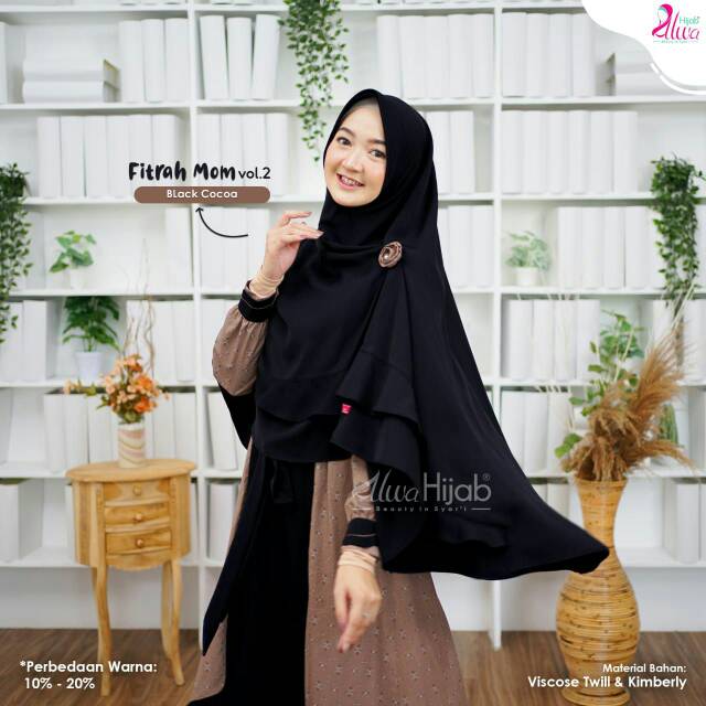 Gamis fitrah family Black chocoa by alwa hijab