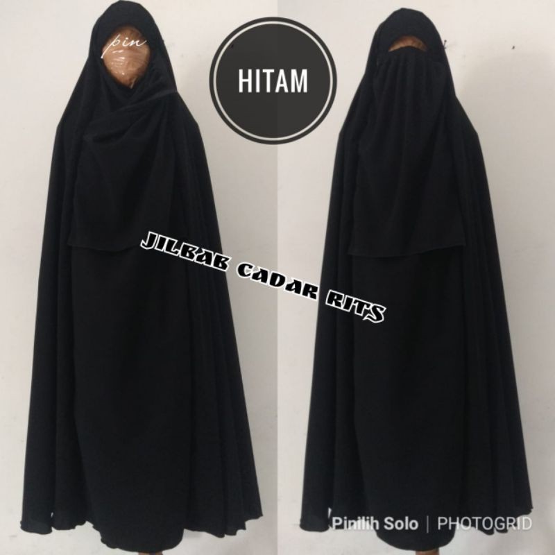 Jilbab Wolfis Cadar RITS / Jilbab Syar'i Murah Ritsleting / Jilbab Safar Non Purdah / Jilbab ritz sa