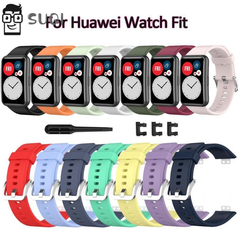 Silicone Silikon Strap Huawei Watch Fit / Huawei Watch Fit Elegant Rubber Tali Jam Tangan