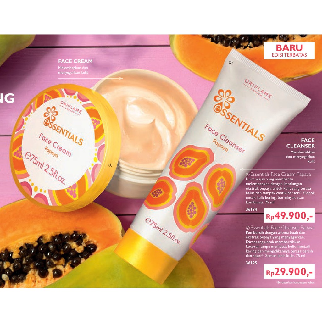 Jual Essentials Face Cleanser Papaya Oriflame Shopee Indonesia