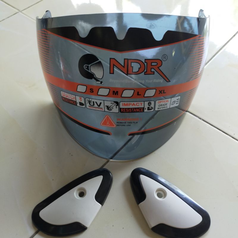 KACA HELM GM EVOLUTION SMOKE PLUS SIDE COVER DUDUKAN KACA//VISOR GM PLUS RACHET