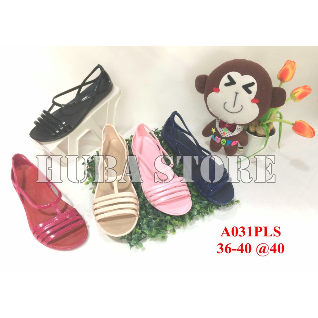 HUBA SANDAL WANITA FLAT SENDAL CEWEK JELLY IMPOR A031PLS