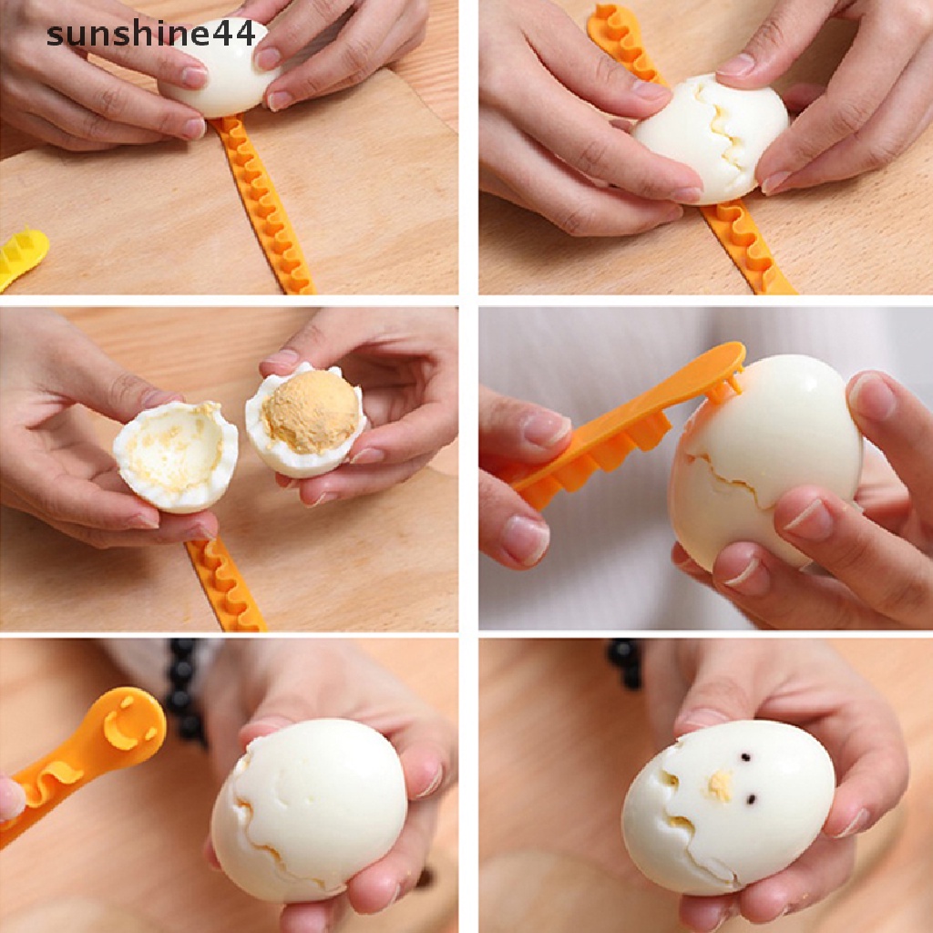 Sunshine 2Pcs Alat Pemotong Telur Rebus / Bento Bentuk Bunga Kreatif