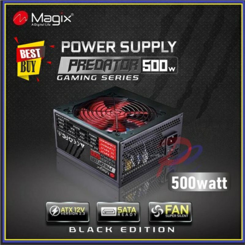 POWER SUPPLY 500W BLACK INFORCE ATX POWER SUPPLY 500 WATT MAGIX PREDATOR / BIONIC, POWER UP 500W STANDART