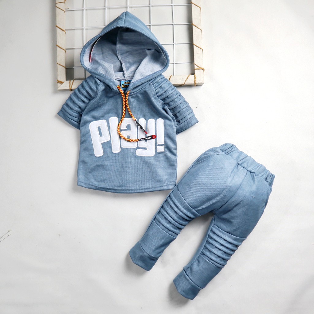 BISA COD ￼SaintQueen Saint Queen Motif Hoodie Play  / Setelan Baju Bayi 6 bulan - 2,5 tahun Baju Ana