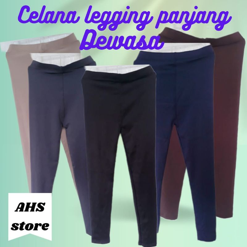 Legging Panjang dewasa polos bahan Spandek Premium